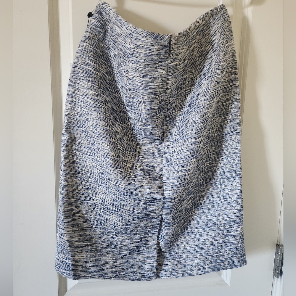 Calvin Klein Gray/Blue Tweed Women's Skirt Suit Set - Picture 5 of 7